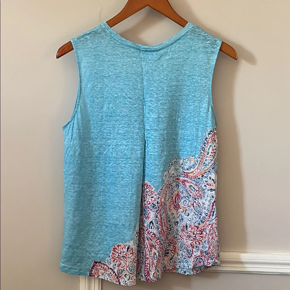 J. Jill Blue Pink Paisley Tank Top - Picture 3 of 3